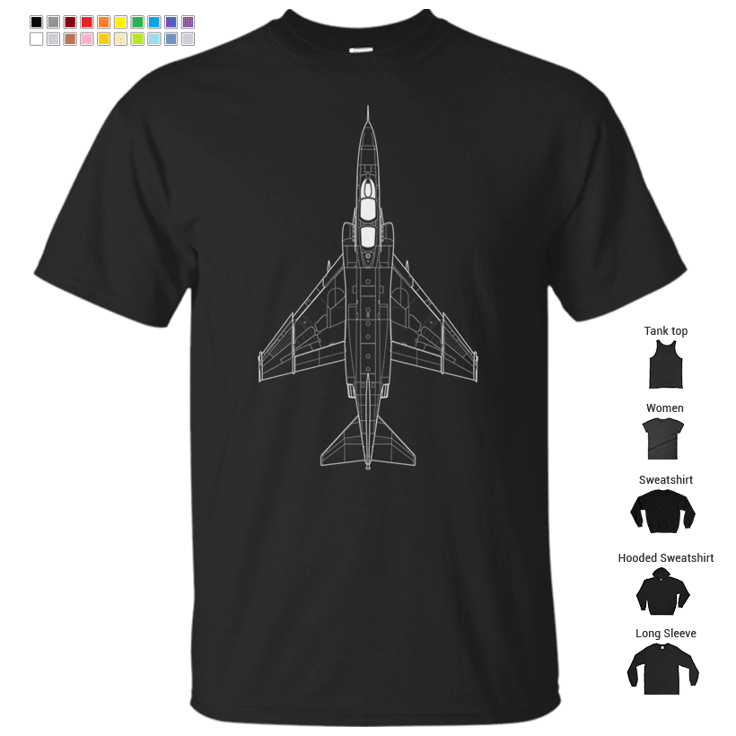 McDonnell Douglas F-4 Phantom Ii Blueprint T-Shirt – Store
